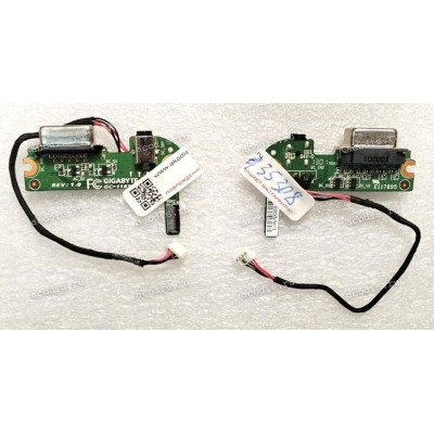 DC Jack board & VGA GigaByte S1185 GC-1185DC Rev: 1.0 (TWN-14A0020, 5C1185DC0R-00-10A, GC-1185DC 1.0A)