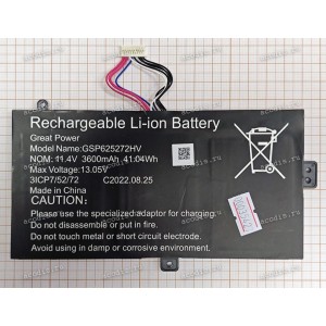 АКБ Digma EVE15 P417 DN15P3-8CXW01 NP3158CXW01 (SP34256, GSP625272HV 11.4V 3600mAh 41.04Wh 10PIN) new