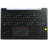 Keyboard Гравитон Н15И-ТП + topcase чёрная в чёрном топкейсе с тачпадом и колонками, с подсветкой (AMR12869-PCT1366U-X6) русифицированная original возможно так-же Гравитон Н15И-К2, ICL RAYbook Si1514, Si1512, Machenike 15, Rikor R-N-H-CPU-D-M-PSU-C, Thund