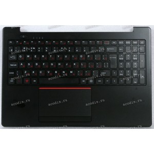 Keyboard Гравитон Н15И-К2, Н15И-ТП, Machenike 15, ThundeRobot 15 + topcase чёрная в чёрном топкейсе с тачпадом, колонками, БЕЗ подсветки (AMR12869-G4-X6) русифицированная original возможно так-же ICL RAYbook Si1514, Si1512, Rikor R-N-H-CPU-D-M-PSU-C, Shan