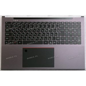 Keyboard Гравитон Н17И-Т, Machenike 17, ThundeRobot 17 + topcase чёрная в тёмно-серебристом топкейсе с тачпадом и колонками, с подсветкой (AMR14992-PCT1366U-6-FT9369-S-10-230208(Ver02), XN1G-173M, HS173 X317M UK VER:01) русифицированная original