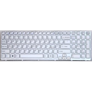 Keyboard Sony SVE15, SVE17 белая русифицированная (149093511RU, AEHK57021303A, V133846BS3RU)