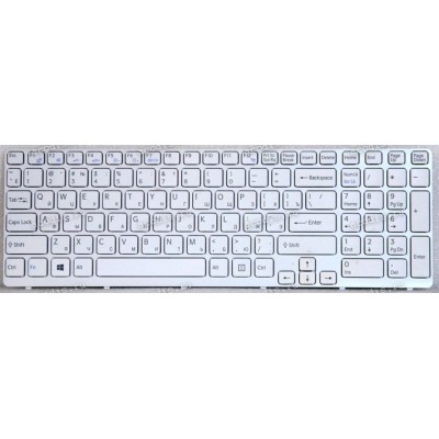Keyboard Sony SVE15, SVE17 белая русифицированная (149093511RU, AEHK57021303A, V133846BS3RU)