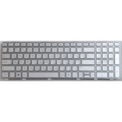Keyboard HP Pavilion dv6-6000 серебристая русифиц, горизонт Enter (V122630BS1, 665938-251)
