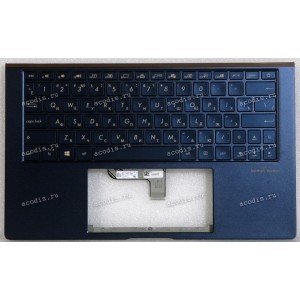 Keyboard Asus UX334FL-3B синий, русифицированный (90NB0MW3-R31RU0, 13N1-96A0811)+Topcase Keyboard Asus UX334FL-3B синий, русифицированный (90NB0MW3-R31RU0, 13N1-96A0811)+Topcase