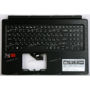 Keyboard Acer Aspire 3 A315-41-R0C7, A315-41G-R0C7 чёрная матовая, русифицированная (EC20Z000300 C5MMH-KP-SUPP-PLATE, AP28Z000300, V150702AS, LV5T_A80B, NKI151S03Y, PK1328Z2A04, AEZAG700210) + Topcase Original с разбора