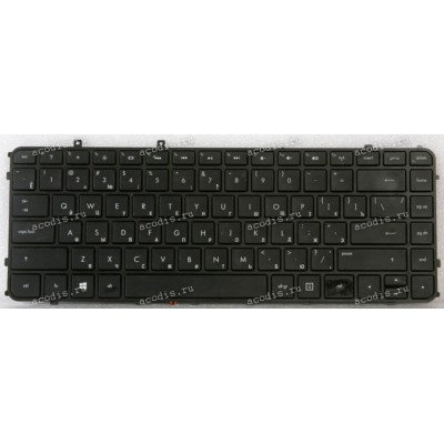 Keyboard HP Envy 4, HP Envy 6  чёрая матовая, русифицированная, подсветка (698680-251, 9Z.N8LLC.001, PK130QJ1Z00, PK130T52A05)