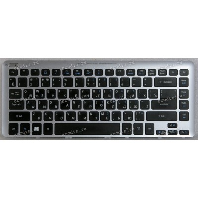 Keyboard Acer V5-431P чёрная на серебре, русифицированная (904TU07Y0R, MP-11F73SU-4424W, 604TU4000)