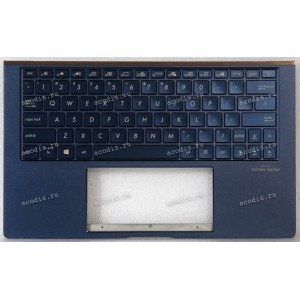 Keyboard Asus UX334FA-3B синяя нерусифицированная (90NB0MX3-R31US0, 13N1-96A0F11, OKNB0-162EUS00)+Topcase