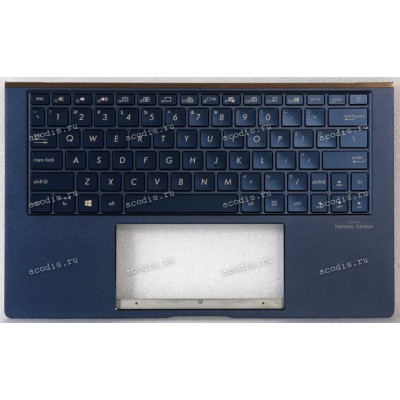 Keyboard Asus UX334FA-3B синяя нерусифицированная (90NB0MX3-R31US0, 13N1-96A0F11, OKNB0-162EUS00)+Topcase