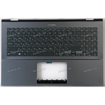 Keyboard Asus UX535LH-2G серый русифицированный (90NB0RX2-R31RU0, 13NB0RX2AM0301, 13NB0RW1M06011, 0KNBO-562CRU00)+Topcase