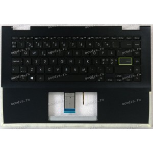 Keyboard Asus TP420IA-2K тёмно-синий, чёрная нерусифицированная, NORDIC (90NB0RN1-R30ND0, HQ207D0205000, ASM19G56DN)+Topcase