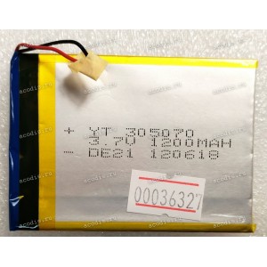 АКБ Li-Pol 3,7V 1200mAh 70x50x3.0 mm с контроллером 2 pin (YT 305070) Texet TB-146 new (и реально честная ёмкость в отличии от :-)