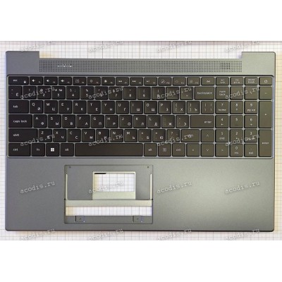 Keyboard Digma Pro Breve S DN15P5-ADXW04, DN15P3-8DXW02 + topcase (F0006-089 MB3501089 без тачпада, SP41960) (Black/Gray/Matte/RUO/LED) черная матовая русифицированная с серым топкейсом, с подсветкой
