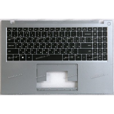 Keyboard Digma Pro Fortis M DN15R5-ADXW07 + topcase (NP15IC-819R3 DY325C Usб SP49842) (Black/Silver/Matte/RUO/LED)