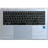 Keyboard Digma EVE P5852 DN15N2-ADXW01 + topcase c Тачпадом (NP15KR-G, SP43849) (Black/Silver/Matte/RUO) черная матовая русифицированная с серебристым топкейсом