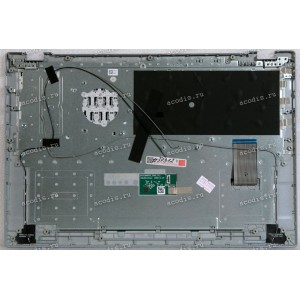 Keyboard Digma EVE P5852 DN15N2-ADXW01 + topcase c Тачпадом (NP15KR-G, SP43849) (Black/Silver/Matte/RUO) черная матовая русифицированная с серебристым топкейсом