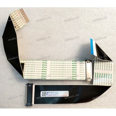 LCD LVDS FFC шлейф мониторный 30 pin обратный, шаг 1.0 mm, длина 250 mm с замком с одной стороны