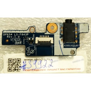 Audio Board HP Pavilion Gaming 15-cx TPN-c133 15-cx0098ur 15-cx0171ur (p/n DPK54 Ls-F843P rev: 1.0) 