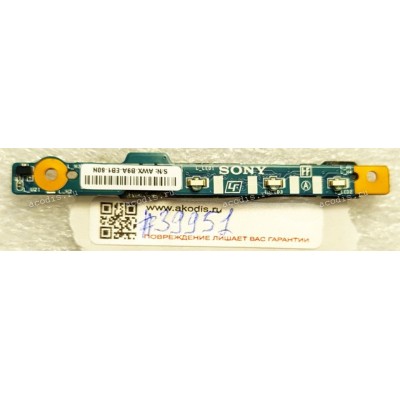 LED Board Sony VAIO VPCSE 1Z9R (PCG-41411V), VPCSA, VPCSB, VPCSC (p/n AWX-B9A-EB1-60N, V0B0_MP_LED_Board (D/B)_1.1) Плата индикаторов