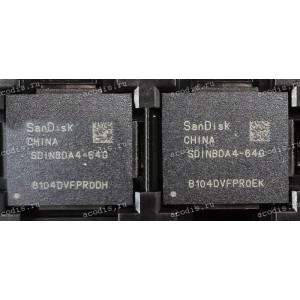 Микросхема SanDisk SDINBDA4-64-1002W 64GB TFBGA-153 FW:QS1.1D FLASH (Asus p/n: 03100-00138600) NEW original Микросхема SanDisk SDINBDA4-64-1002W 64GB TFBGA-153 FW:QS1.1D FLASH (Asus p/n: 03100-00138600) NEW original