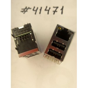Разъём Combo JACK USB/LAN W/LED GIGA W/TRA (Asus p/n: 12G142833221) SPEEDTECH P25B158MP9R9