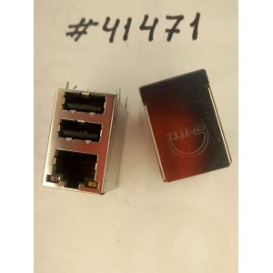Разъём Combo JACK USB/LAN W/LED GIGA W/TRA (Asus p/n: 12G142833221) SPEEDTECH P25B158MP9R9