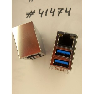 Разъём Combo JACK USB3/LAN G/F LED GIGA TRA (Asus p/n: 12014-00061400) FOXCONN JFM38U1M-B3VL-4F Разъём Combo JACK USB3/LAN G/F LED GIGA TRA (Asus p/n: 12014-00061400) FOXCONN JFM38U1M-B3VL-4F