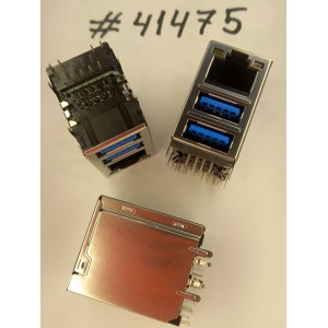 Разъём Combo LAN+2USB3 30P G/F WO/TRA (Asus p/n: 12014-00660500) FOXCONN JMP1NU1-RB3M3-4F