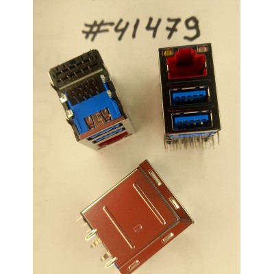 Разъём Combo LAN+2USB3.0 32P G/F TRA (Asus p/n: 12014-00660600) LOTES AUSB0001-K029C10