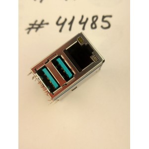 Разъём Combo LAN+2USB3.1 32P G/F TRA (Asus p/n: 12014-00740100) FOXCONN JFM38U1M-BA32-4F