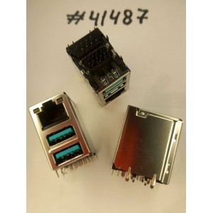 Разъём Combo LAN+2USB3.1 30P G/F WO/TRA (Asus p/n: 12014-00830700) FOXCONN JMP1NU1-RB3M6-4F