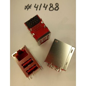 Разъём Combo LAN+2USB3.1 30P G/F WO/TRA (Asus p/n: 12014-00830800) SPEEDTECH RU54JB-4001-4CE-0R