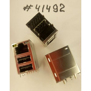 Разъём Combo JACK USB/LAN W/LED GIGA W/TRA (Asus p/n: 12G142333227) UDE RU4-181A9WGF