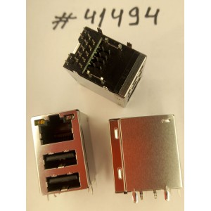 Разъём Combo JACK USB/LAN G/F LED GIGA TRA (Asus p/n: 12014-00061700) SPEEDTECH RUA1JB-4VD1-DC0-0R Разъём Combo JACK USB/LAN G/F LED GIGA TRA (Asus p/n: 12014-00061700) SPEEDTECH RUA1JB-4VD1-DC0-0R
