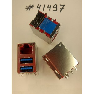 Разъём Combo LAN+2USB3 30P G/F WO/TRA (Asus p/n: 12014-00830000) SPEEDTECH RUJ4JB-46B1-4CA-0R