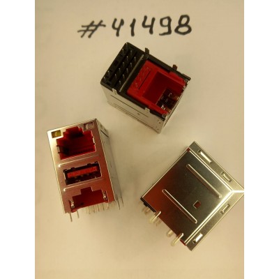 Разъём Combo LAN+USB3.1 23P 30U RED (Asus p/n: 12014-00800100) LOTES AJKM0013-K002C10 (H-R)