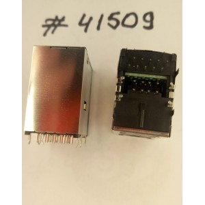 Разъём Combo JACK USB/LAN W/LED GIGA W/TRA (Asus p/n: 12G14201322A) FOXCONN JFM38U1M-21GB-4F