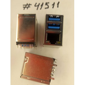 Разъём Combo JACK USB3.0/LAN W/LED GIGA TRA (Asus p/n: 12G142011320) FOXCONN JFM38U1M-B301-4F Разъём Combo JACK USB3.0/LAN W/LED GIGA TRA (Asus p/n: 12G142011320) FOXCONN JFM38U1M-B301-4F
