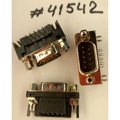 Разъём DB-9M COM D-SUB 9P G/F M BLK/U R/A DIP (Asus p/n: 12010-00011300) FOXCONN DT10121-24W3-4F