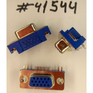 Разъём DB-15F VGA D-SUB 15P3R R/A F DIP BLUE (Asus p/n: 12010-00046100) LY VDS044W-B007-04A3WLB