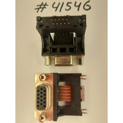 Разъём DB-15F VGA D-SUB 15P G/F HIGH RISE F BLK (Asus p/n: 12010-00046300) FOXCONN DV11261-64W9-4F