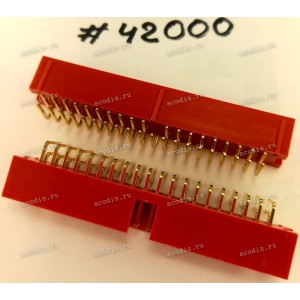 Разъём IDC IDC-40MR 2.54mm 2X20P R/A K20 RED (Asus p/n: 12G07140040A) PINREX 511-90-40GR01
