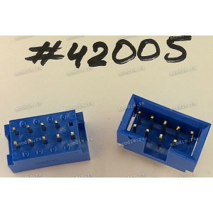 Разъём IDC IDC-10MS 2.54mm 2X5pin S/T K9 D-BLU (Asus p/n: 12G071600108) FOXCONN HL23051-1DP9-4F