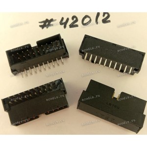 Разъём IDC IDC-20MR 2.54mm 2X10P G/F 2.0 K20 R/A (Asus p/n: 12007-00015600) LOTES ABA-USB-077-K01 BLK/U