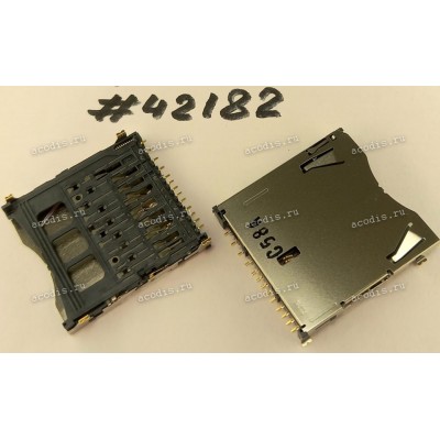 Разъём SD SOCKET 11P 4.3H STD R/A SMT (Asus p/n: 12023-00070700) ALPS SCDABA0900