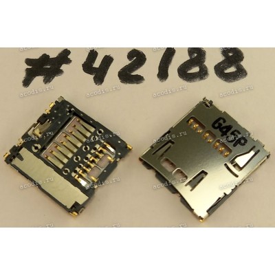 Разъём MICRO SD SOCKET 8P 1.29H R/A SMT (Asus p/n: 12023-00021800) ALPS SCHA4B0100