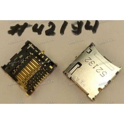 Разъём MICRO SD SOCKET 11P,0.9MM,1.5H (Asus p/n: 12023-00100000) PLASTRON CH1S-211-H-N
