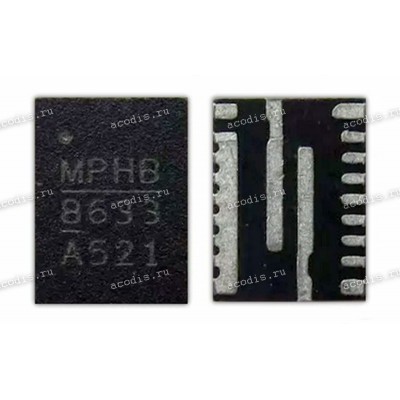Микросхема MPS MPQ8633AGLE QFN-21 (MPyw 8633 A803, Asus p/n: 06018-02130100) NEW original 16V, 12A, Synchronous Step-Down Converter with Adjustable Current Limit, Programmable Frequency, and Voltage Tracking