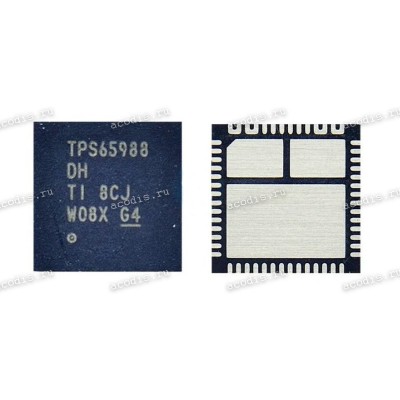 Микросхема Texas Instruments TPS65988 DH, TPS65988DHRSHR, SN1805050RSHR QFN-56, RSH56, VQFN56 USB PD CONTROL (Asus p/n: 06050-00770000) NEW original Dual Port USB Type-Cand USB PD Controller with Integrated Power Switches